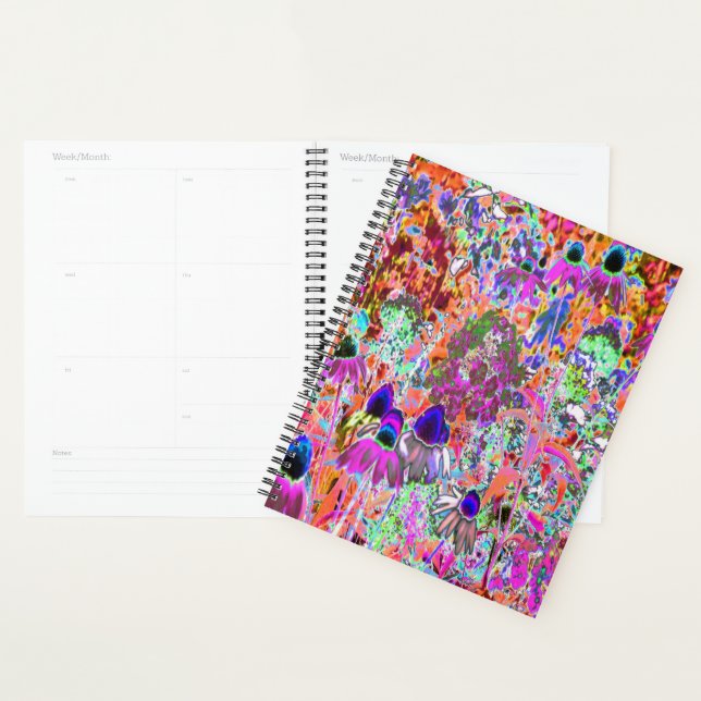 Psychedelisch Hot Pink und Linse Green Garden Blum Planer (Anzeige)