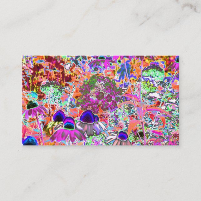 Psychedelisch Hot Pink und Linse Green Garden Blum Visitenkarte (Vorderseite)