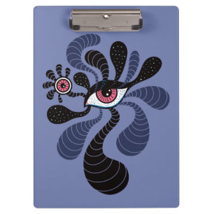 Psychedelisch Hypnotic Art Creepy Double Pink Eye Klemmbrett