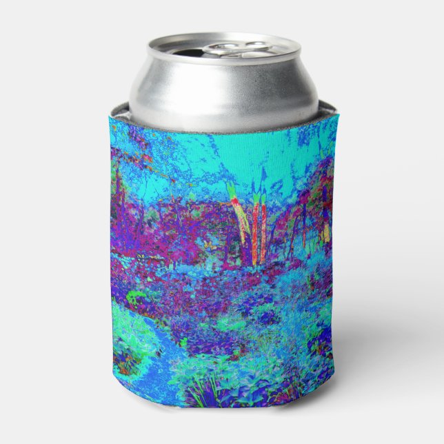 Psychedelisch Impressionistisch Blauer Garten Land Dosenkühler (Kanne Vorderseite)