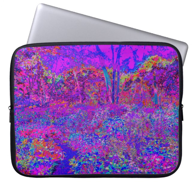 Psychedelisch Impressionistisch Lila Landschaft Laptopschutzhülle (Vorderseite)