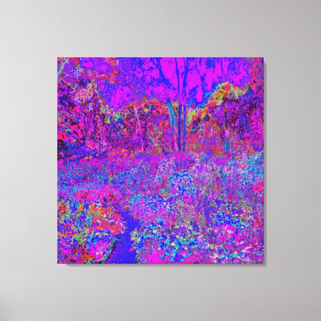 Psychedelisch Impressionistisch Lila Landschaft Leinwanddruck (Vorderseite)