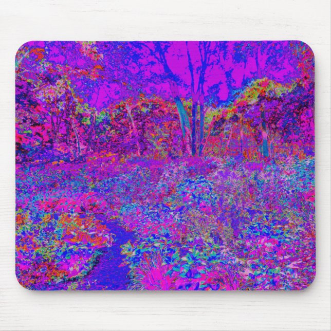 Psychedelisch Impressionistisch Lila Landschaft Mousepad (Vorne)