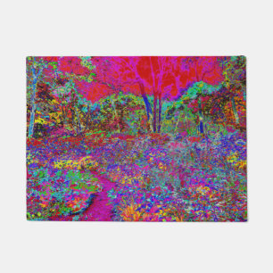 Psychedelisch-Impressionistische Gartenlandschaft Fußmatte