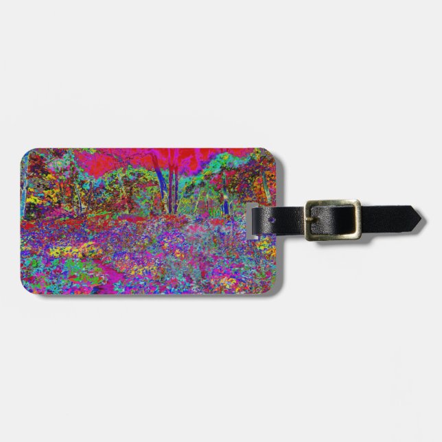 Psychedelisch-Impressionistische Gartenlandschaft Gepäckanhänger (Vorderseite horizontal)