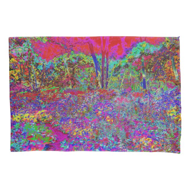 Psychedelisch-Impressionistische Gartenlandschaft Kissenbezug (Vorderseite)