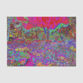 Psychedelisch-Impressionistische Gartenlandschaft Seidenpapier