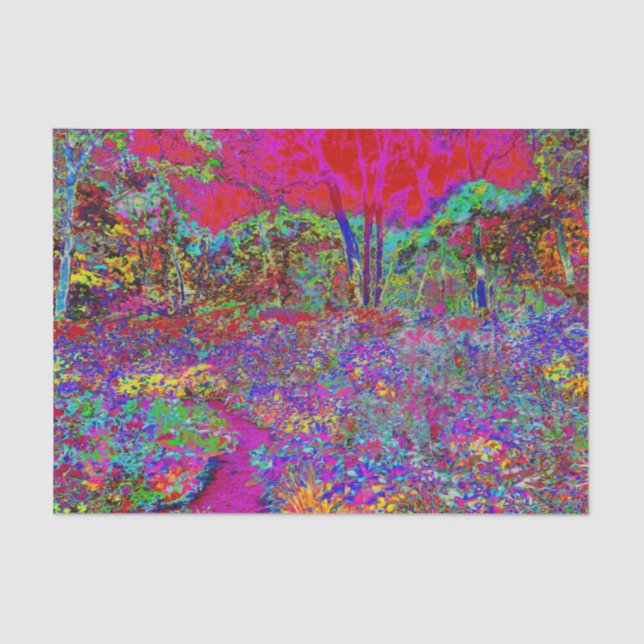 Psychedelisch-Impressionistische Gartenlandschaft Seidenpapier (Vorderseite)