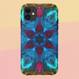Psychedelisch Kaleidoskop Blau Rosa und Grün Case-Mate iPhone Hülle