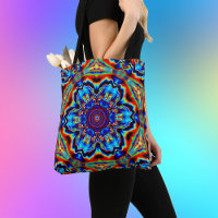 Psychedelisch Kaleidoskop Blau Rot und Grün