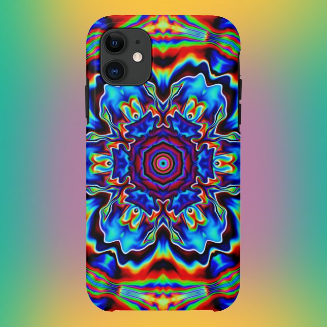 Psychedelisch Kaleidoskop Blau Rot und Grün Case-Mate iPhone Hülle (Von Creator hochgeladen)