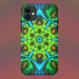 Psychedelisch Kaleidoskop Grün Blau und Orange Case-Mate iPhone Hülle