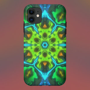 Psychedelisch Kaleidoskop Grün Blau und Orange Case-Mate iPhone Hülle