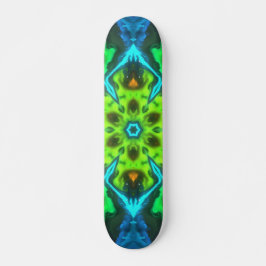 Psychedelisch Kaleidoskop Grün Blau und Orange Skateboard