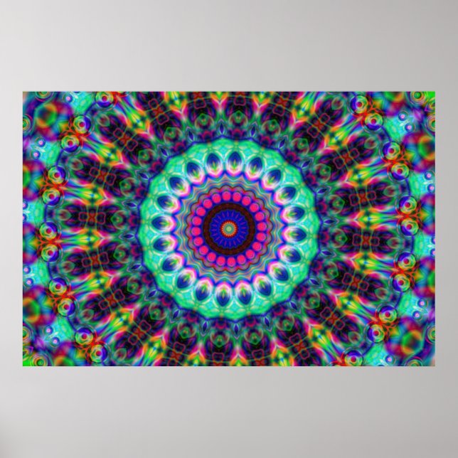 Psychedelisch Kaleidoskop Konst Poster (Vorne)