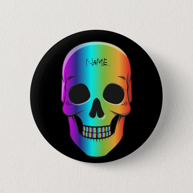 Psychedelisch Mensch Schädel Thunder_Cove Button (Vorderseite)