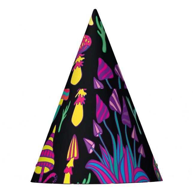 Psychedelisch Mushrooms Rainbow Colors Pattern Partyhütchen (Vorderseite)