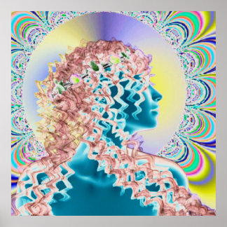 Psychedelisch, neu romantisch poster