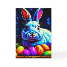 Psychedelisch Osterhase mit Eiern