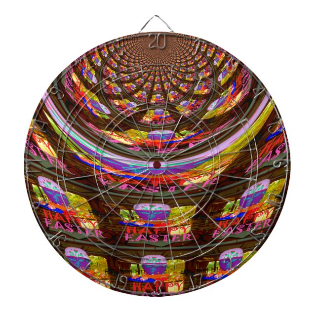 Psychedelisch Osterkaleidoskop Art Print Dartscheibe (vorne)