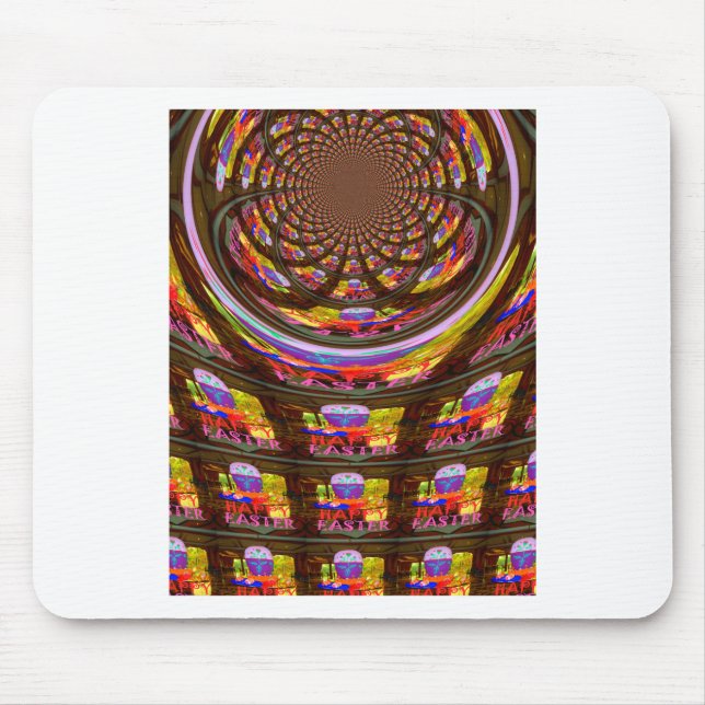 Psychedelisch Osterkaleidoskop Art Print Mousepad (Vorne)