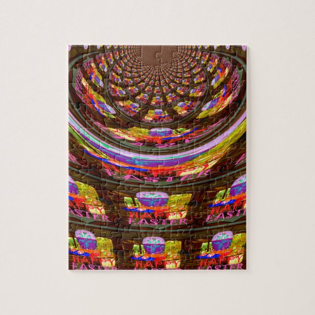 Psychedelisch Osterkaleidoskop Art Print Puzzle (Vertikal)