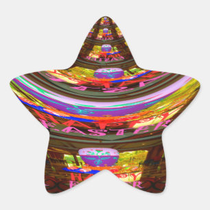 Psychedelisch Osterkaleidoskop Art Print Stern-Aufkleber