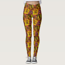Psychedelisch Paisley Karo Print Leggings