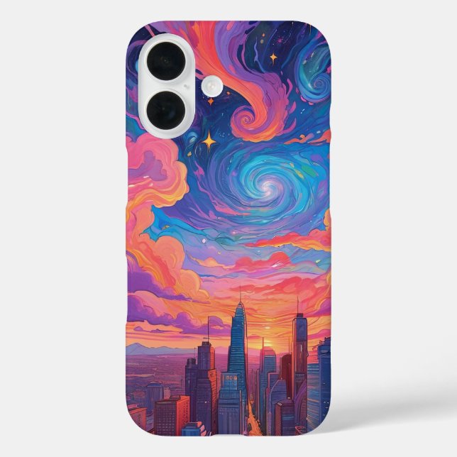 Psychedelisch pastellfarben sky City Handy Case (Rückseite)