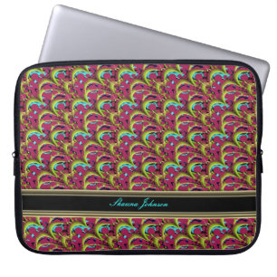 Psychedelisch Pink Aqua Pattern Tablet/Notebook Laptopschutzhülle