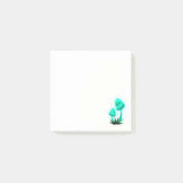 Psychedelisch Pixie Cap Glows Cyan Mushroom Post-it Klebezettel