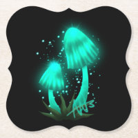 Psychedelisch Pixie Cap Glows Cyan Mushroom