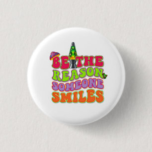 PSYCHEDELISCH POSITIVER LAVALAMPEN-HIPPIE-PILZ BUTTON
