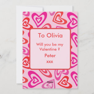 Psychedelisch Rosa Herz Valentine's Day Custom Feiertagskarte