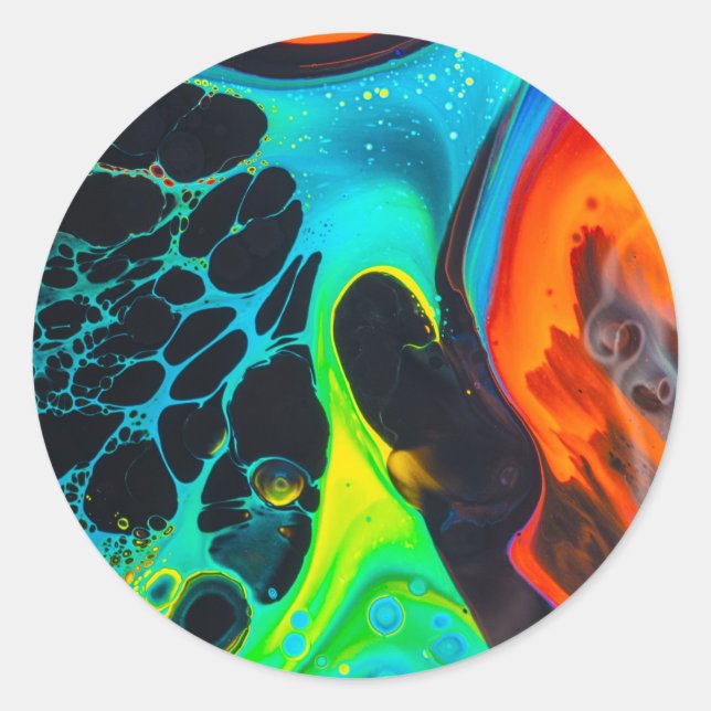 Psychedelisch Runder Aufkleber (Vorderseite)