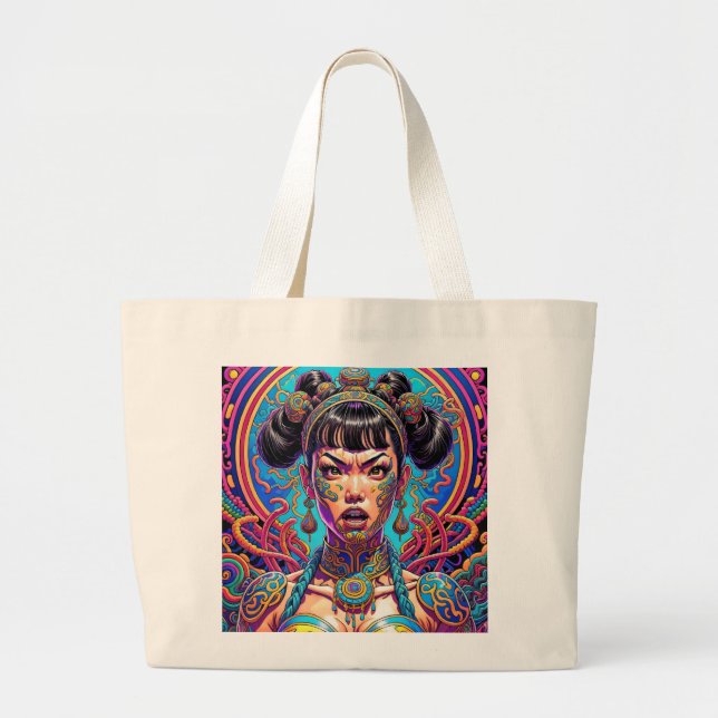Psychedelisch Sage was! Kunst Jumbo Stoffbeutel (Vorne)