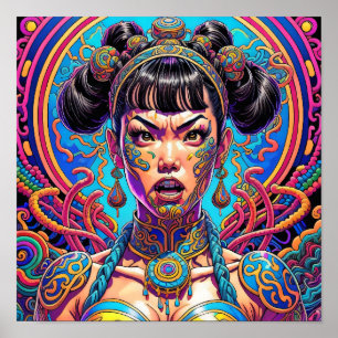 Psychedelisch Sage was! Kunst Poster