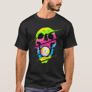 Psychedelisch Schädelbilliards farbenfroh T-Shirt