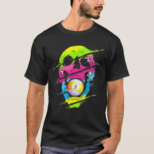 Psychedelisch Schädelbilliards Geschenk farbiges T T-Shirt