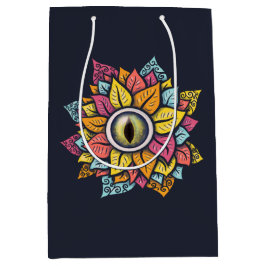 Psychedelisch Spooky Eye Blume farbig Mittlere Geschenktüte