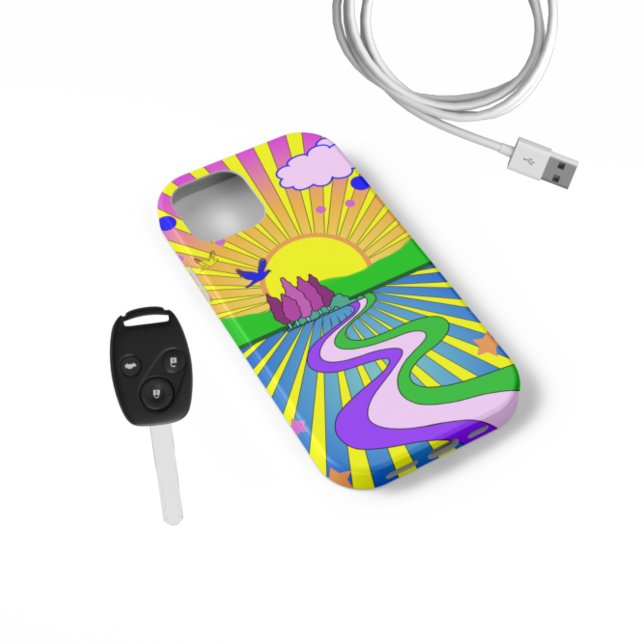 Psychedelisch Sunburst Kaleidoskop Sommer der Lieb Case-Mate iPhone Hülle (Von Creator hochgeladen)