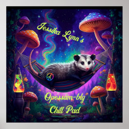 Psychedelisch Trippy Hippie Opossum Custom Persona Poster