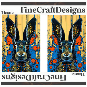 Psychedelisch Trippy Rabbit Hare Decoupage L&R 151 Seidenpapier