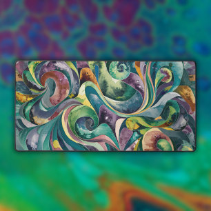 Psychedelisch verkörperte Aquarellmuster Schreibtischunterlage