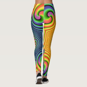 Psychedelisch wirbelnde Fraktal-Leggings Leggings