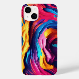 Psychedelische abstrakte farbenfrohe Pinselstriche Case-Mate iPhone 14 Hülle