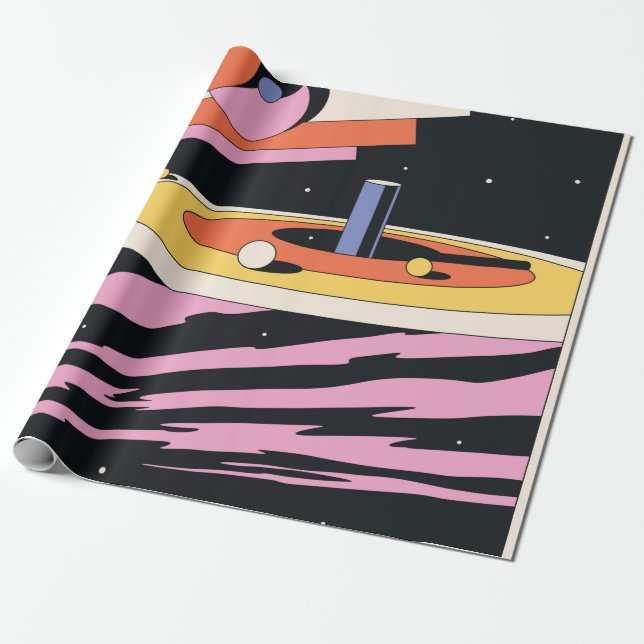 Psychedelische Abstrakte Illustration, Geometri Geschenkpapier (Ungerollt)