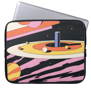 Psychedelische Abstrakte Illustration, Geometri Laptopschutzhülle