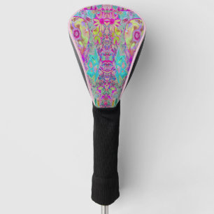 Psychedelische abstrakte Magenta- und Aquagarten-K Golf Headcover