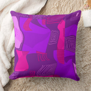 Psychedelische Ägyptische Collage - Lila Fuchsia Kissen